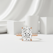 Rose Gold Radiant Cut Diamond Engagement Ring-Black Diamonds New York