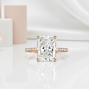 Rose Gold Radiant Cut Diamond Engagement Ring-Black Diamonds New York