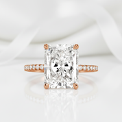 Rose Gold Radiant Cut Diamond Engagement Ring-Black Diamonds New York