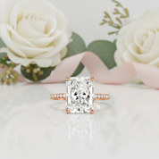Rose Gold Radiant Cut Diamond Engagement Ring-Black Diamonds New York