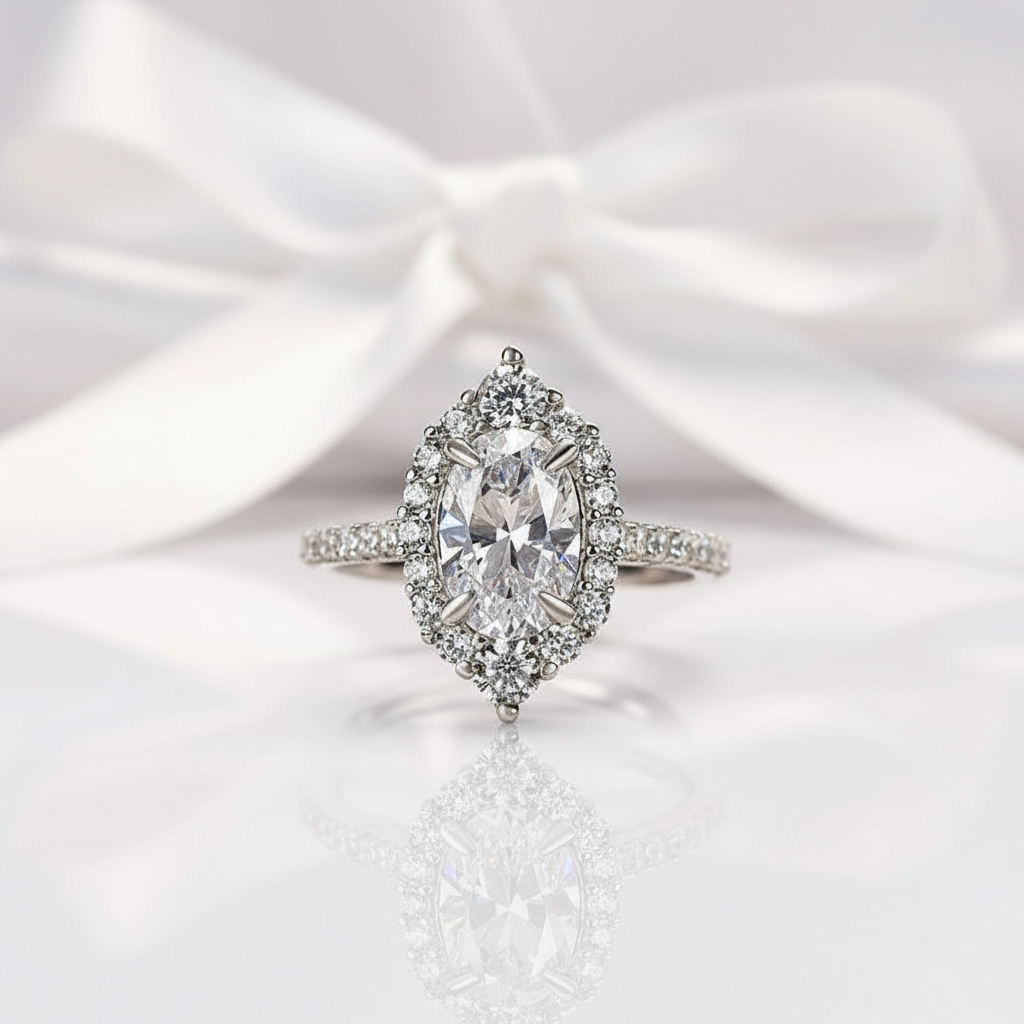 2.0ct Oval Cut Diamond Engagement Ring-Black Diamonds New York