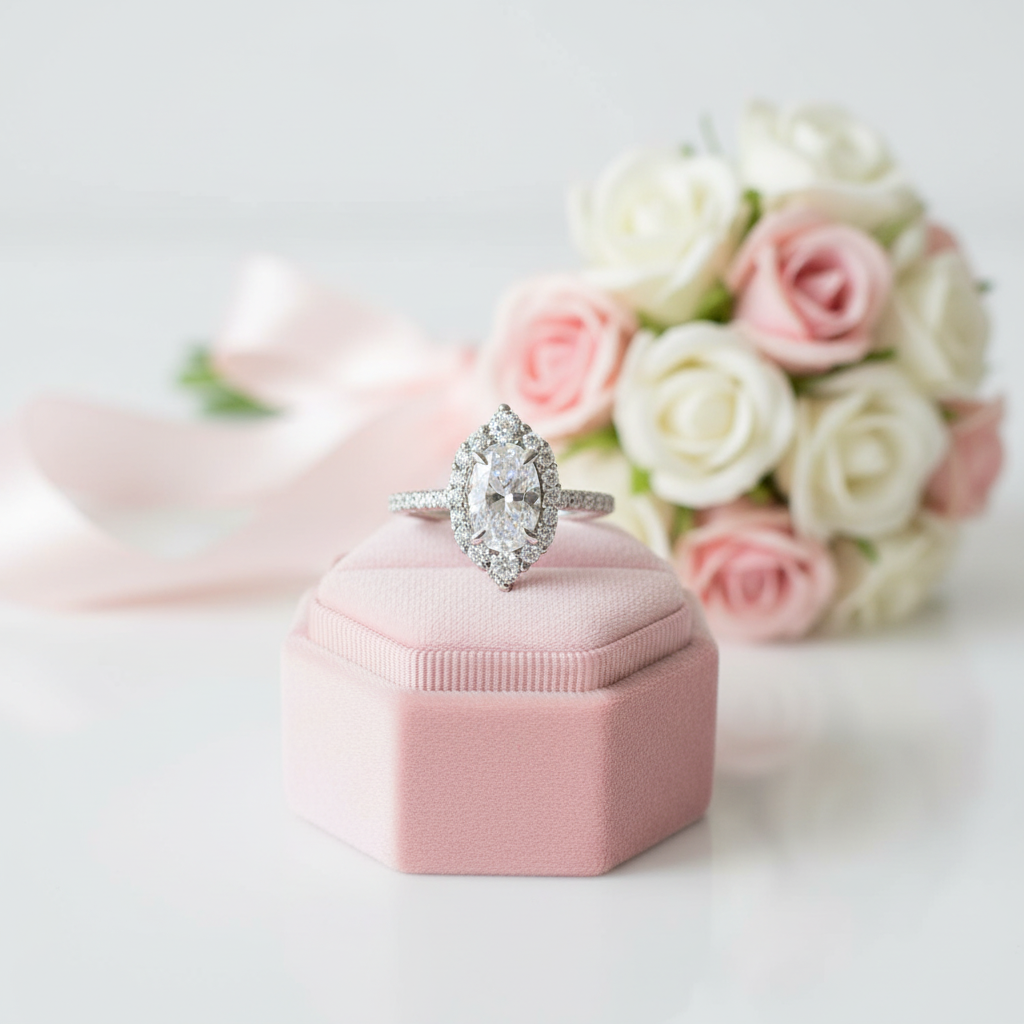 2.0ct Oval Cut Diamond Option Engagement Ring-Black Diamonds New York