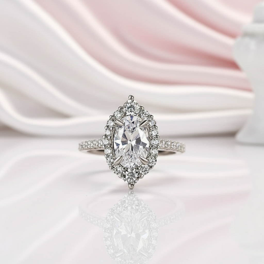 2.0ct Oval Cut Diamond Engagement Ring-Black Diamonds New York