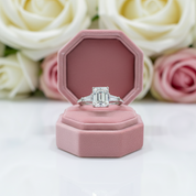 2ct Emerald Cut Diamond Three Stone Engagement Ring-Black Diamonds New York