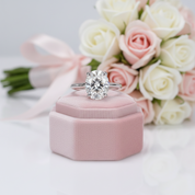 White Gold Oval Cut Diamond Engagement Ring-Black Diamonds New York