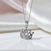 1.0 Ct Round Cut Diamond Crown Necklace-Black Diamonds New York