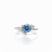 Round Cut 1.0 Ct Blue Diamond Option Engagement Ring-Black Diamonds New York