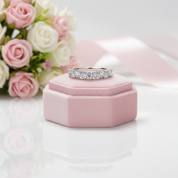 1.0 Ct Heart Cut D Color Diamond Option Wedding Band-Black Diamonds New York