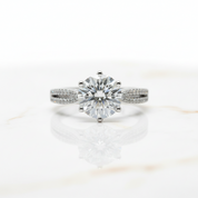 2.0 Ct Round Cut Diamond Option Six-Claws Engagement Ring-Black Diamonds New York