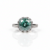 2.0 Ct Round Excellent Cut Green Diamond Option Engagement Ring-Black Diamonds New York