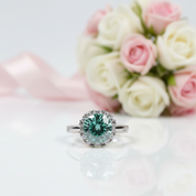 2.0 Ct Round Excellent Cut Green Diamond Option Engagement Ring-Black Diamonds New York