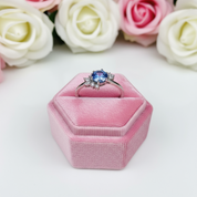 Round Cut 1.0 Ct Blue Diamond Engagement Ring-Black Diamonds New York