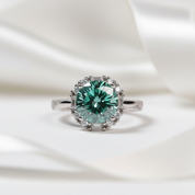 2.0 Ct Round Excellent Cut Green Diamond Option Engagement Ring-Black Diamonds New York