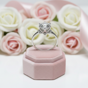 1.0 Ct Round Cut Diamond Option Crown Engagement Ring-Black Diamonds New York