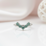 Round Cut Green Diamond Option Wedding Band-Black Diamonds New York