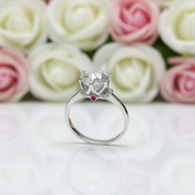 1.0 Ct Round Cut Diamond Crown Engagement Ring with Pink Stone-Black Diamonds New York