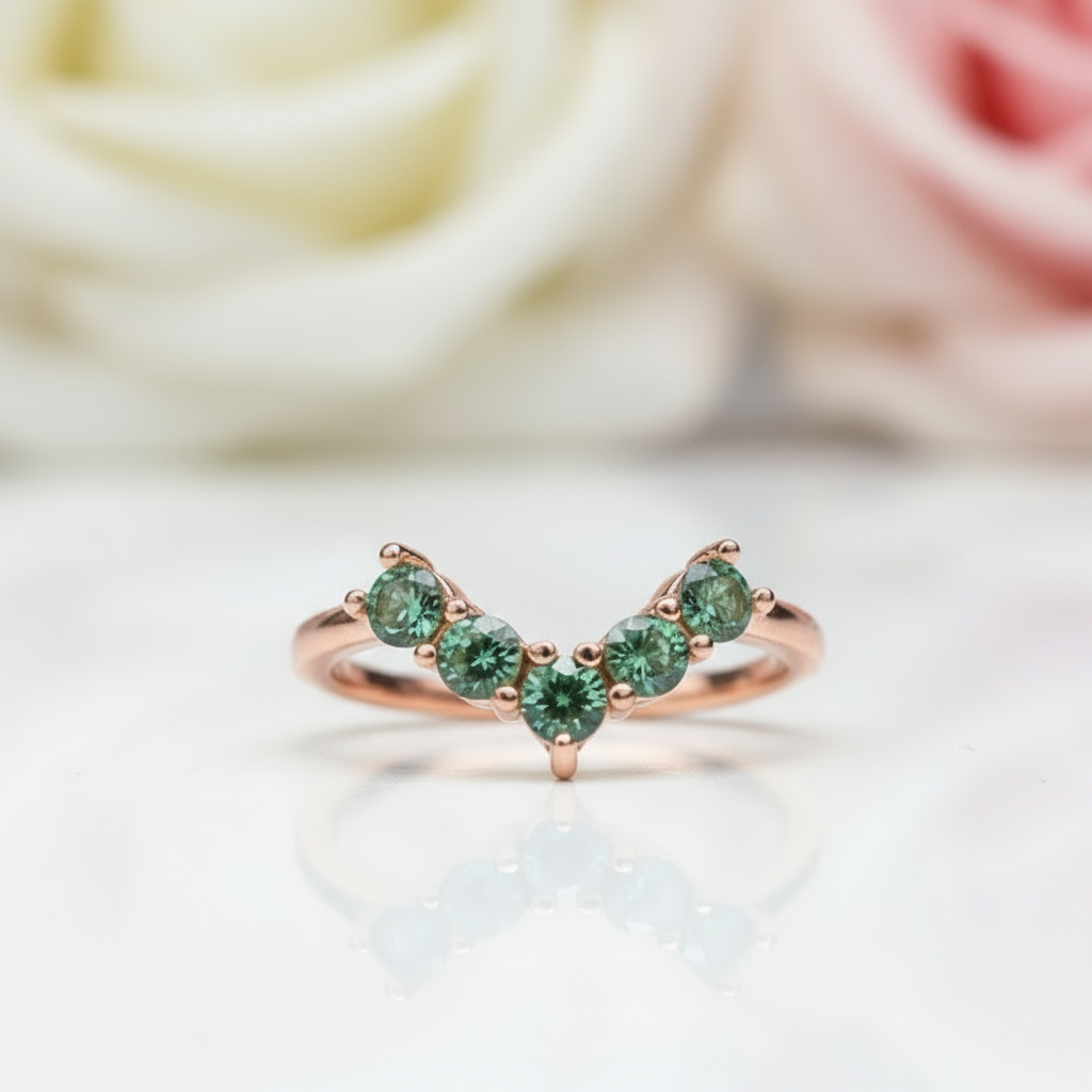 Round Cut Green Diamond Wedding Band-Black Diamonds New York