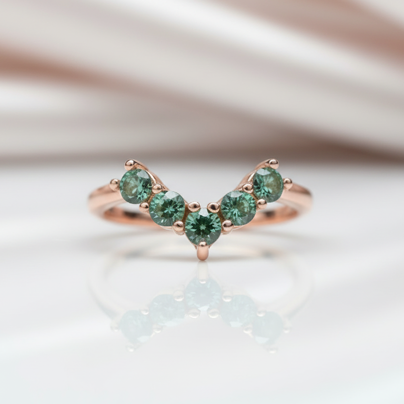 Round Cut Green Diamond Option Wedding Band-Black Diamonds New York