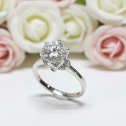 1.0 Ct Round Cut Diamond Crown Engagement Ring with Pink Stone-Black Diamonds New York