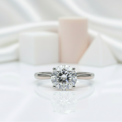 2.0 Ct Round Cut Diamond 4 Claws Engagement Ring-Black Diamonds New York