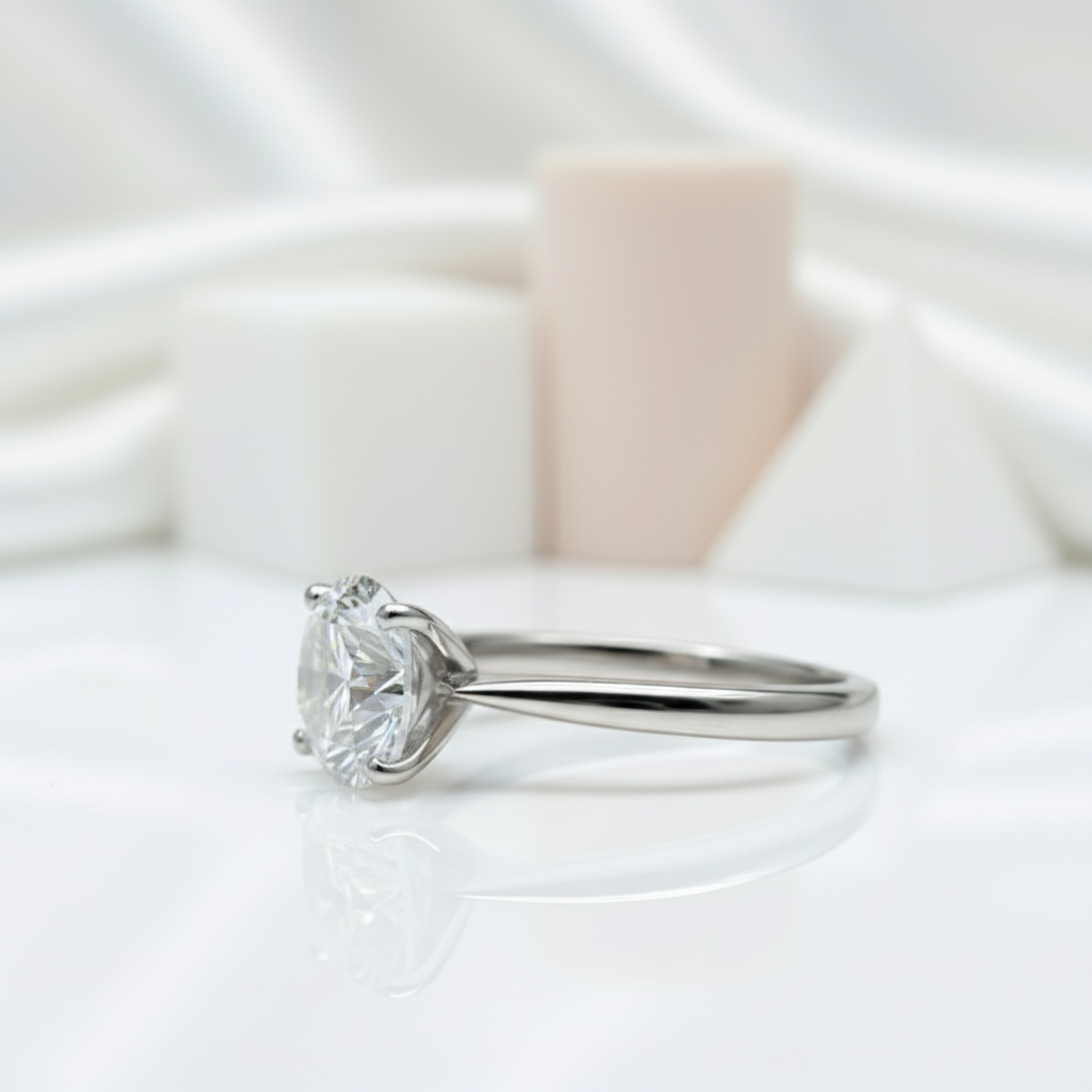 2.0 Ct Round Cut Diamond 4 Claws Engagement Ring-Black Diamonds New York