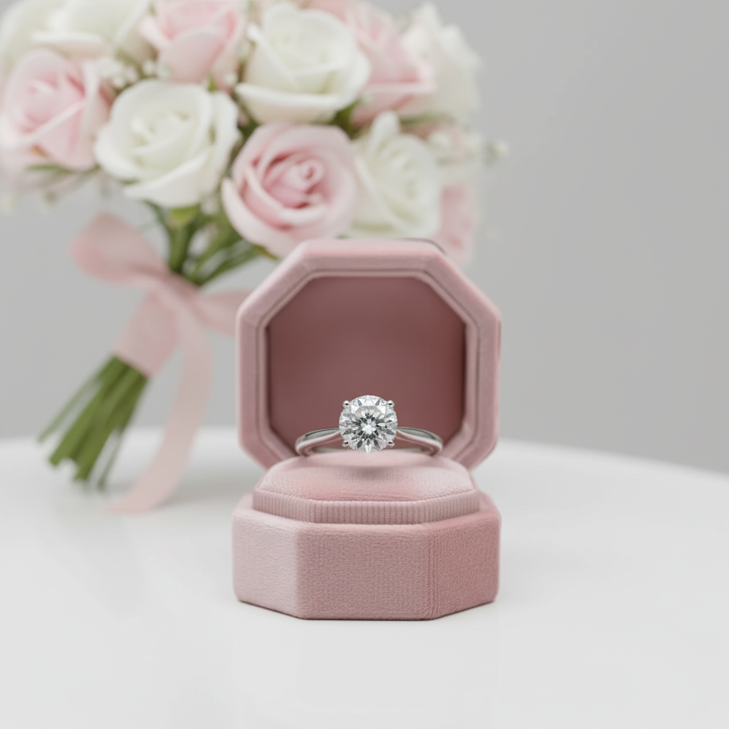 2.0 Ct Round Cut Diamond Option 4 Claws Engagement Ring-Black Diamonds New York
