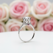 1.0 Ct Round Cut Diamond Crown Engagement Ring with Pink Stone-Black Diamonds New York