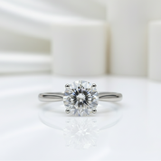 2.0 Ct Round Cut Diamond 4 Claws Engagement Ring-Black Diamonds New York