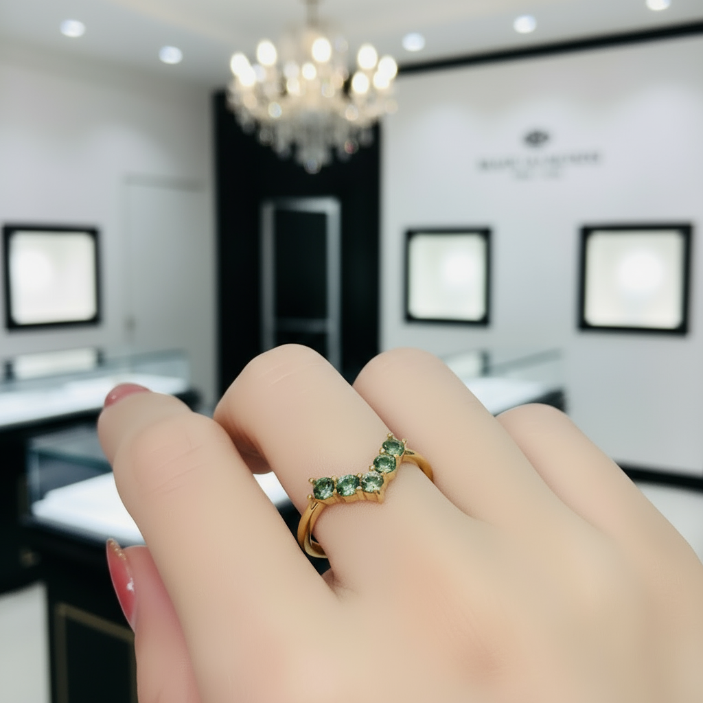 Round Cut Green Diamond Option Wedding Band-Black Diamonds New York