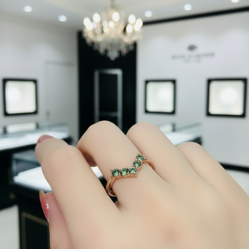 Round Cut Green Diamond Wedding Band-Black Diamonds New York