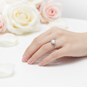 1.0 Ct Round Cut Diamond Crown Engagement Ring with Pink Stone-Black Diamonds New York