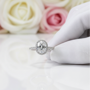 Oval Cut 2.0 Ct Diamond Engagement Ring-Black Diamonds New York