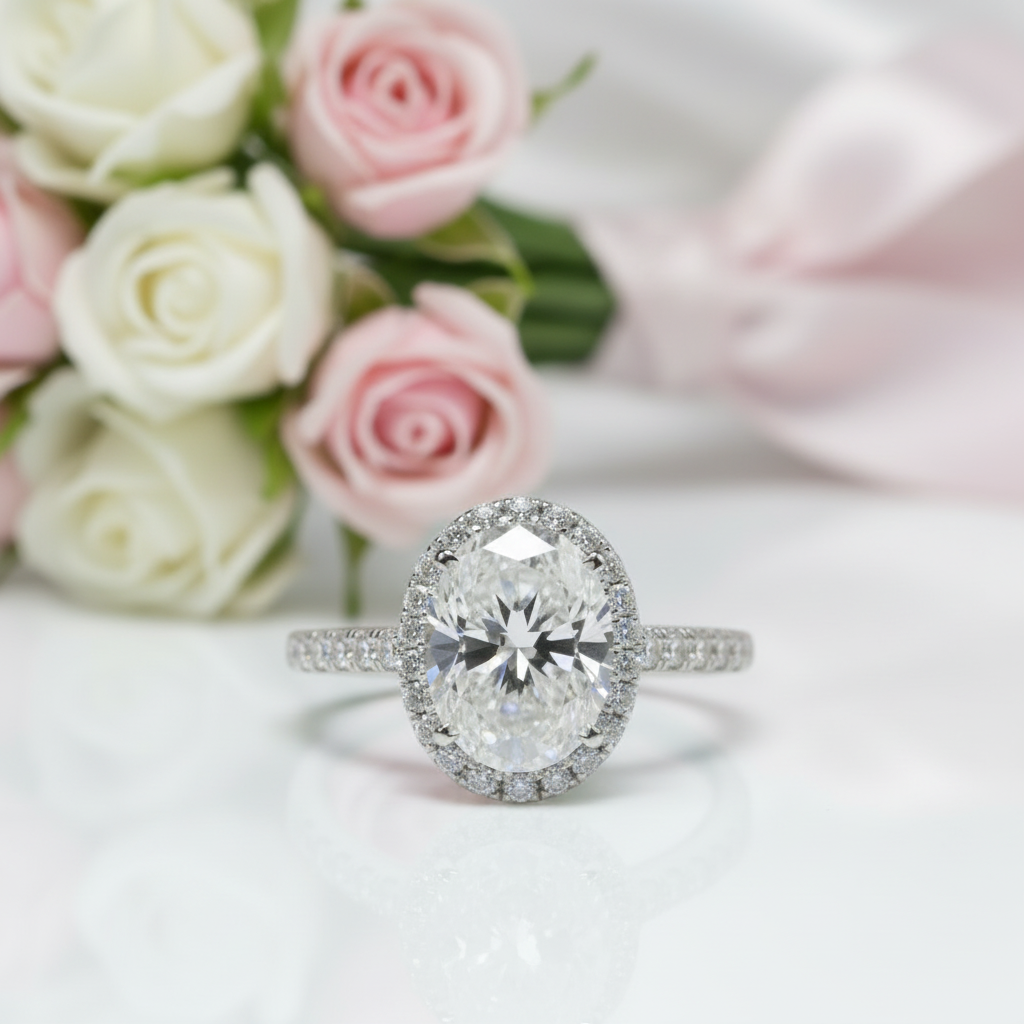 Oval Cut 2.0 Ct Diamond Option Engagement Ring-Black Diamonds New York