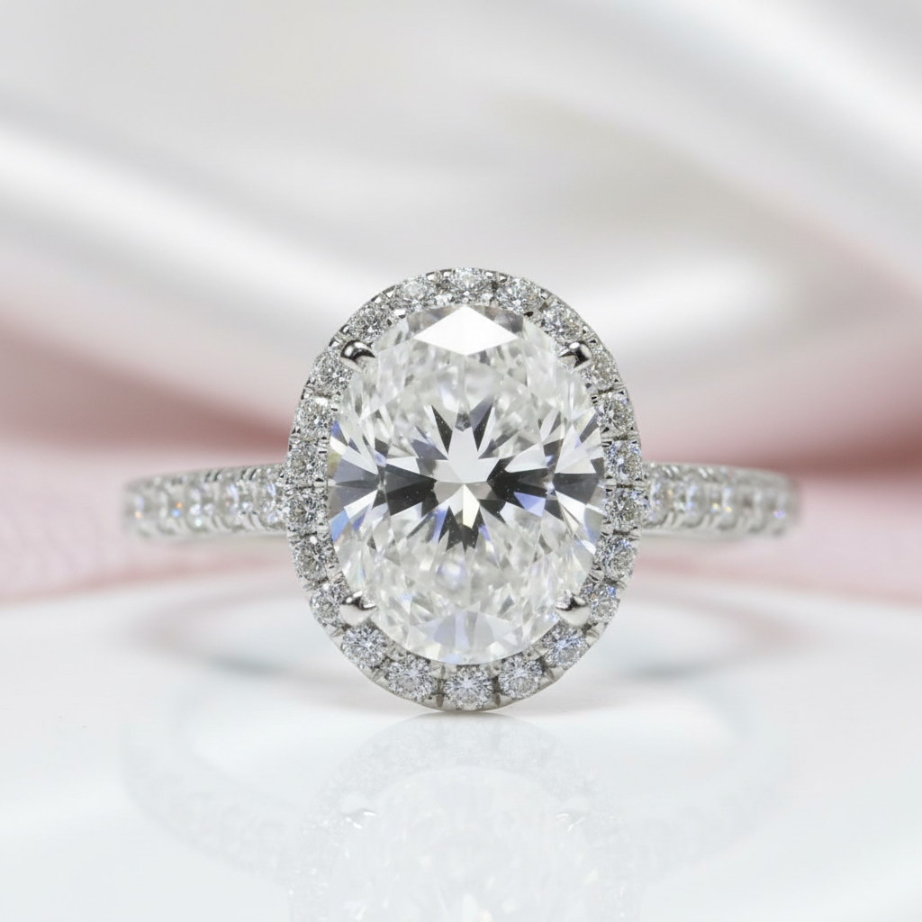 Oval Cut 2.0 Ct Diamond Option Engagement Ring-Black Diamonds New York