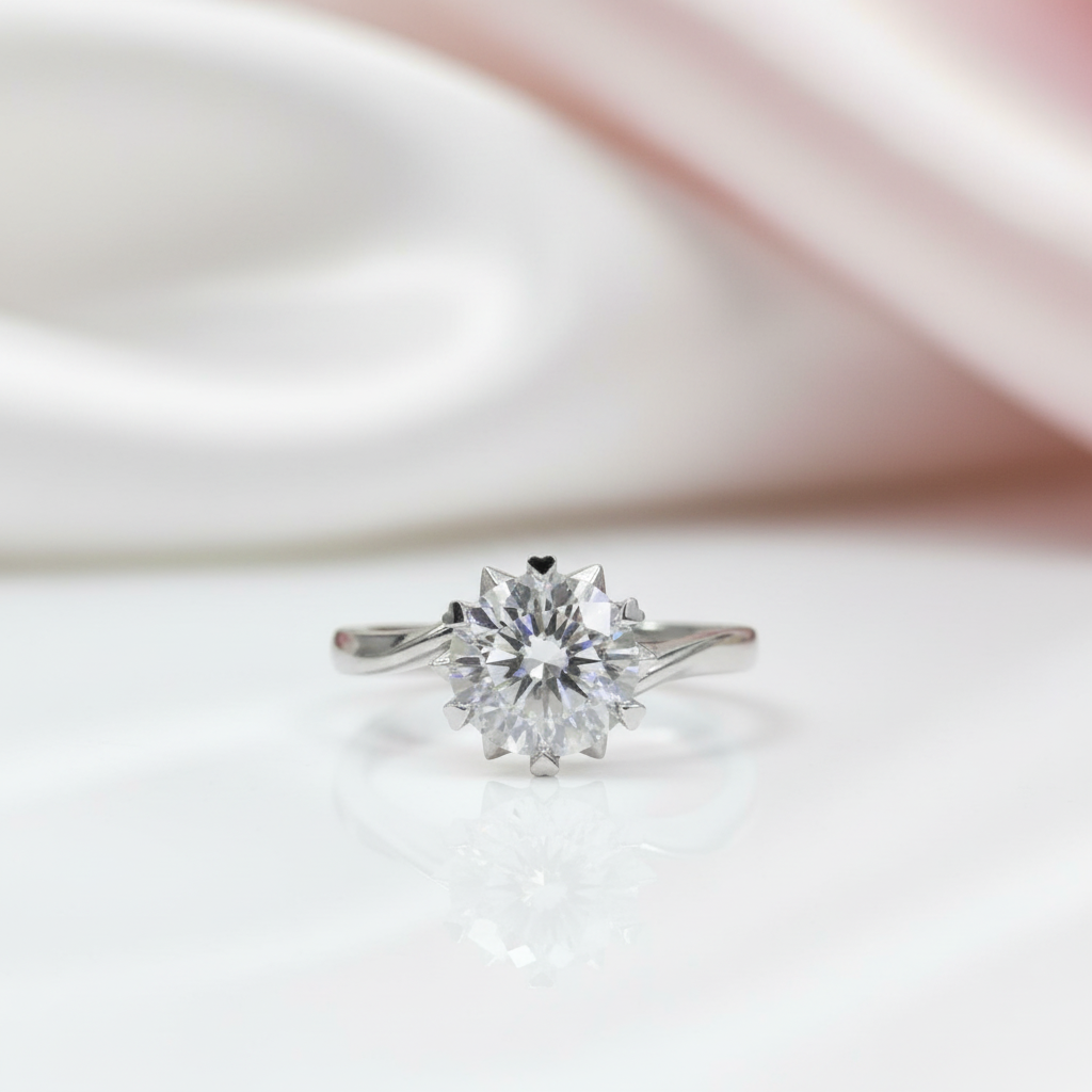 2.0 Ct Round Cut Diamond Option Snowflake Engagement Ring-Black Diamonds New York
