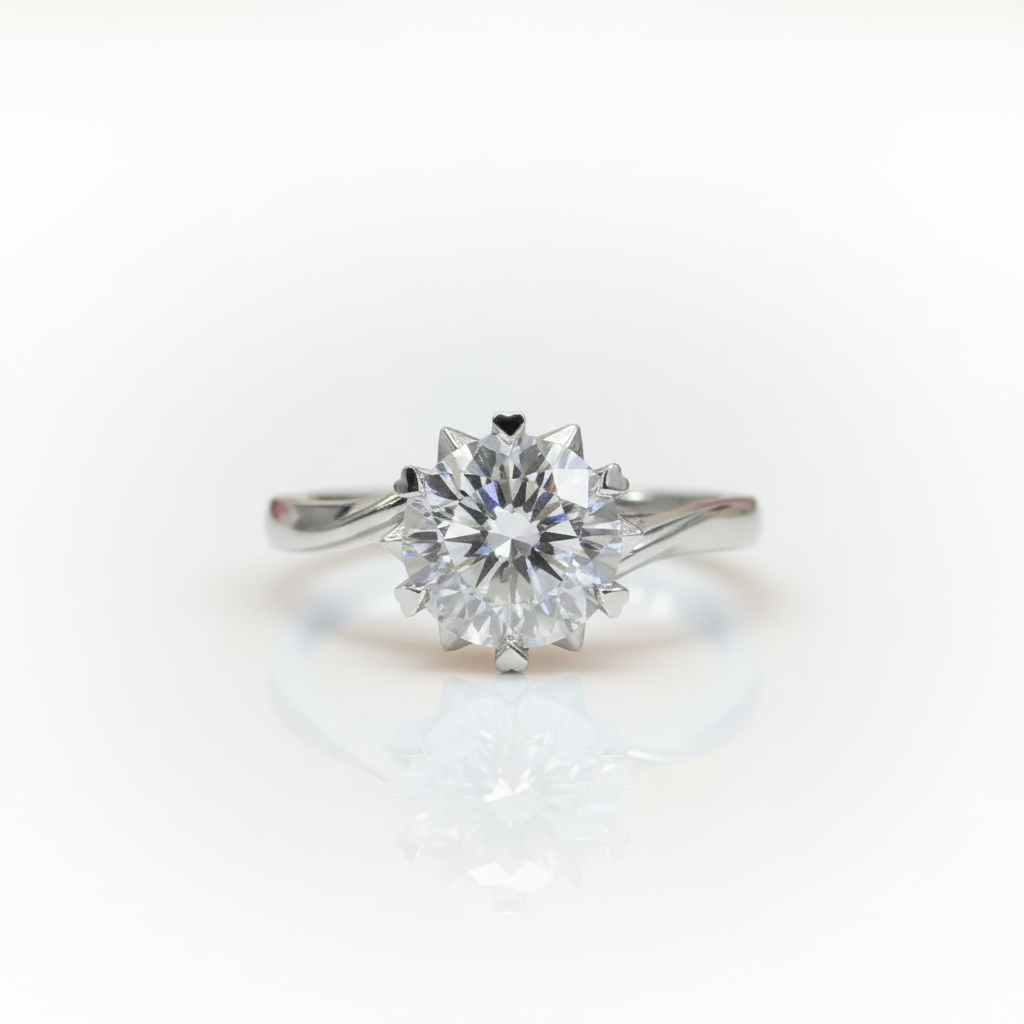 2.0 Ct Round Cut Diamond Option Snowflake Engagement Ring-Black Diamonds New York
