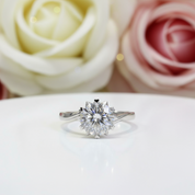 2.0 Ct Round Cut Diamond Snowflake Engagement Ring-Black Diamonds New York