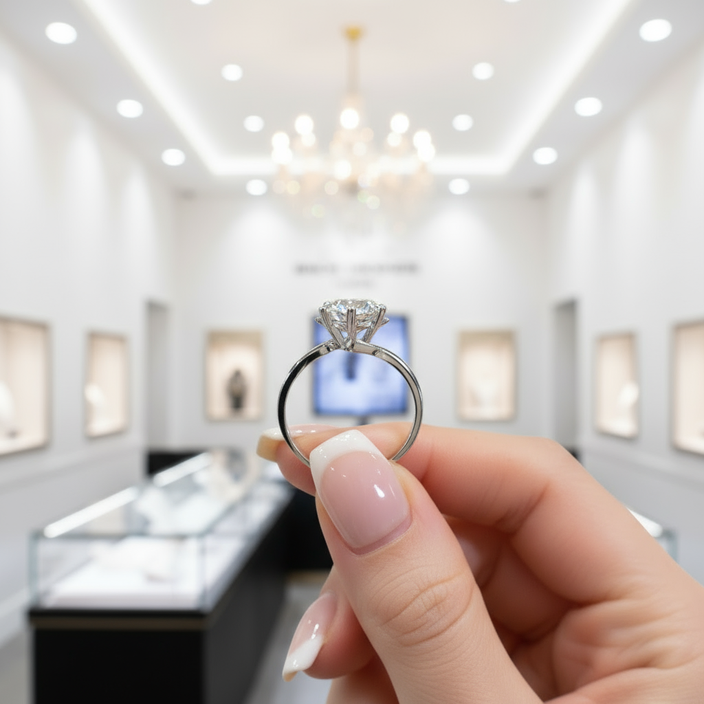 2.0 Ct Round Cut Diamond Snowflake Engagement Ring-Black Diamonds New York