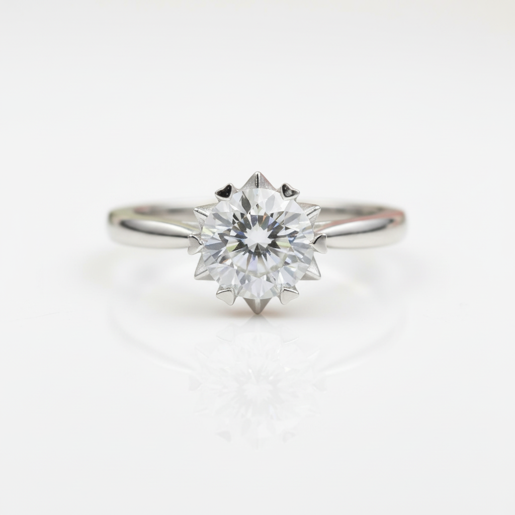 1.0 Ct Round Cut Diamond Option Snowflake Engagement Ring-Black Diamonds New York