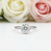 1.0 Ct Round Cut Diamond Snowflake Engagement Ring-Black Diamonds New York