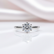 3.0 Ct Round Cut D Color Diamond Option Engagement Ring-Black Diamonds New York