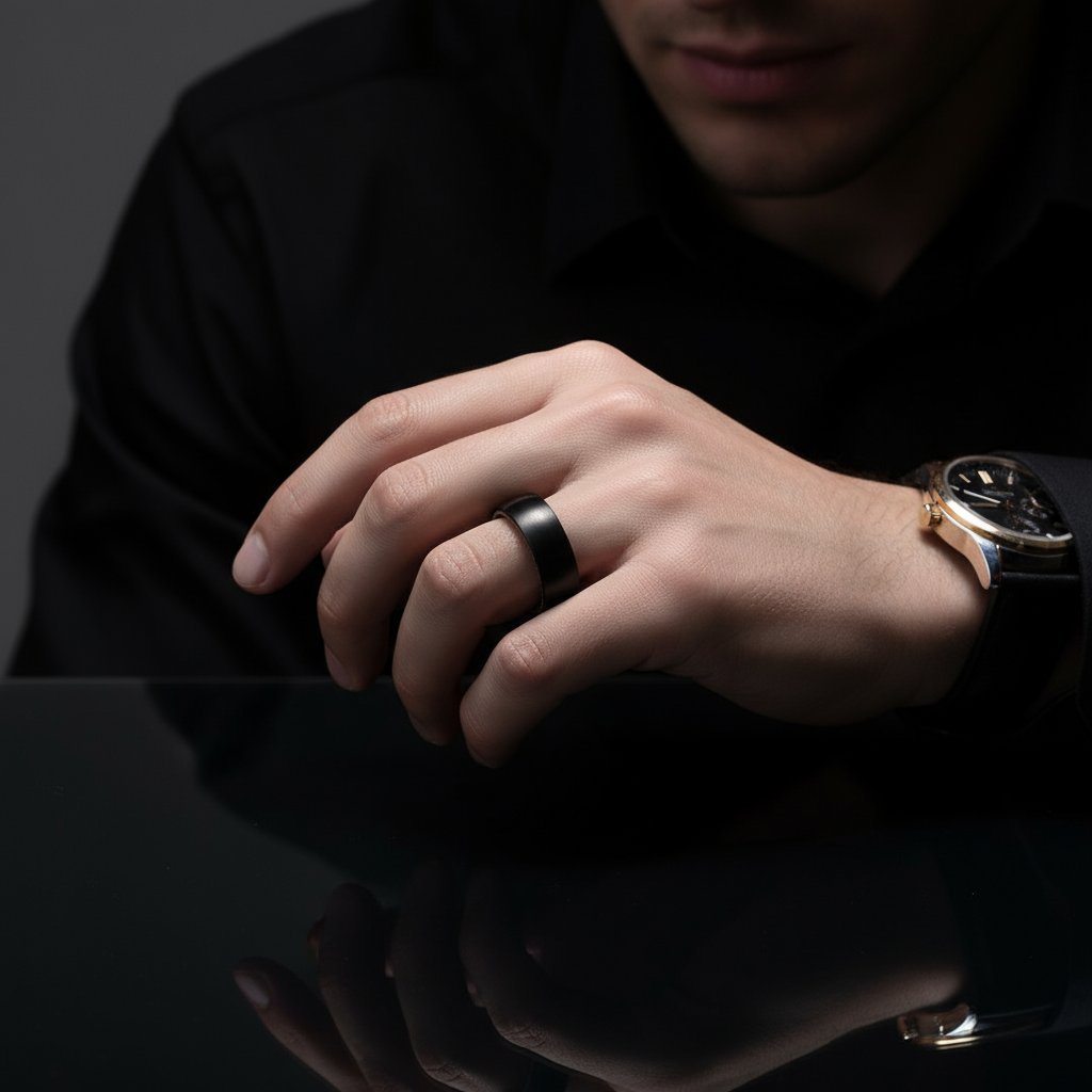 8mm Tungsten Steel Shell And Antler Inner Wedding Band-Black Diamonds New York