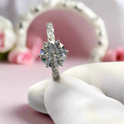 2.0 Ct Round Cut Diamond Twin Blossom Engagement Ring-Black Diamonds New York