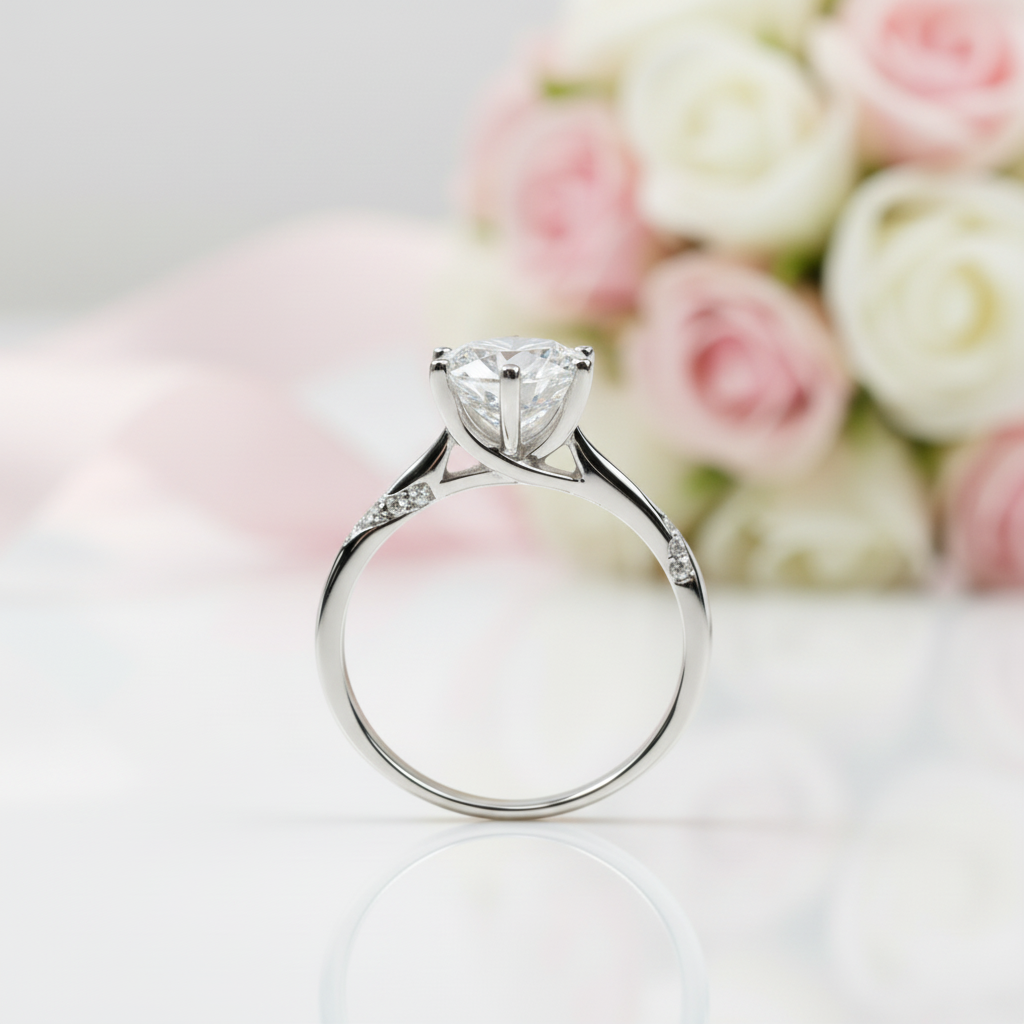 2.0 Ct Round Cut D Color Diamond Option 6 Prong Engagement Ring-Black Diamonds New York