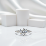 2.0 Ct Round Cut D Color Diamond 6 Prong Engagement Ring-Black Diamonds New York