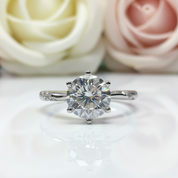 2.0 Ct Round Cut D Color Diamond 6 Prong Engagement Ring-Black Diamonds New York
