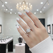 3.0 Ct 9mm Round Cut Diamond Blossom Bud Engagement Ring-Black Diamonds New York