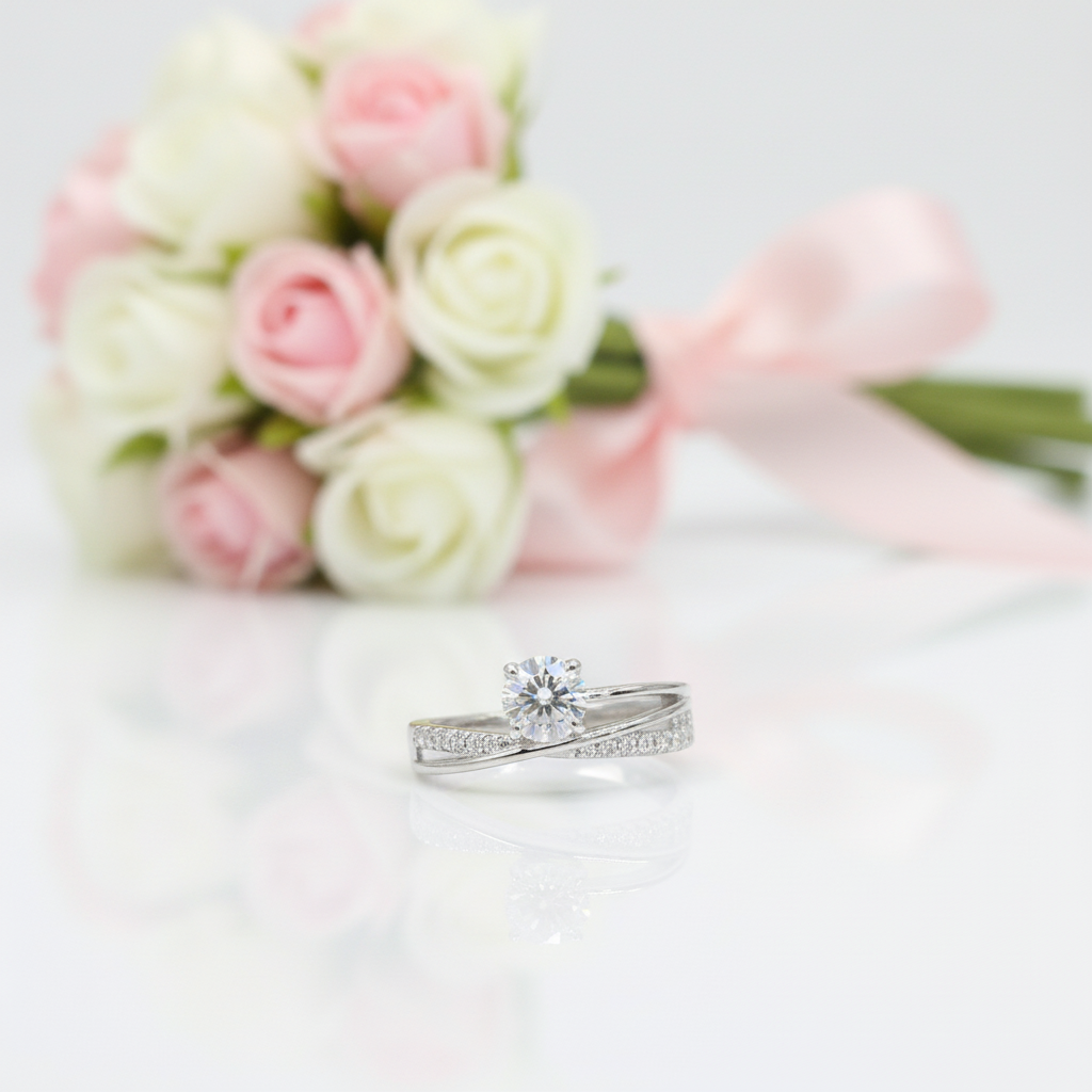 Round Cut 0.5 Ct VVS1 Diamond Option Engagement Ring-Black Diamonds New York