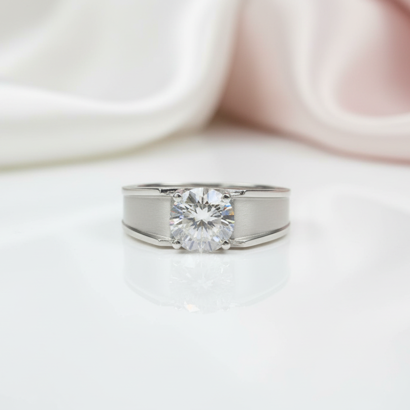 Brilliant Cut Diamond Option Men's Wedding Ring-Black Diamonds New York