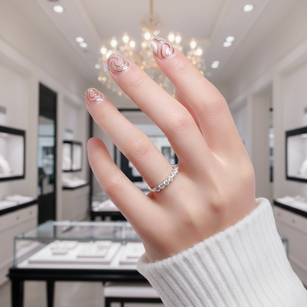 3mm Round Cut Diamond Option Eternity Wedding Band-Black Diamonds New York